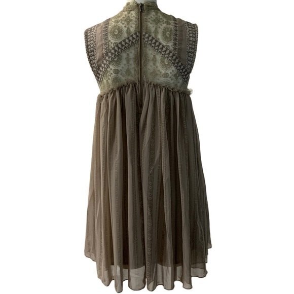 Free People Dress Tan Penny Georgette Babylon Mini XS - Picture 2 of 10